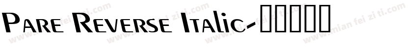 Pare Reverse Italic字体转换